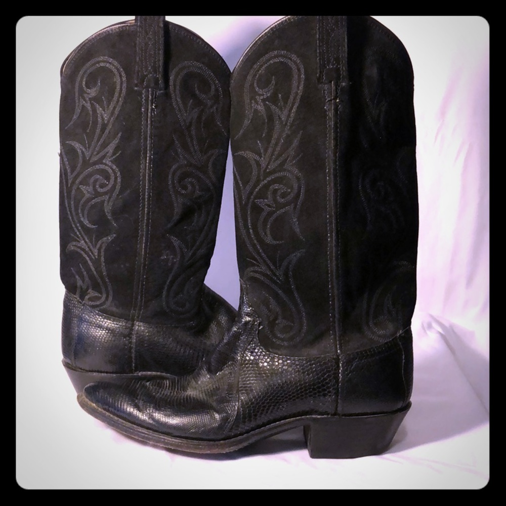 Dan Post Black Cowboy Boots 8.5